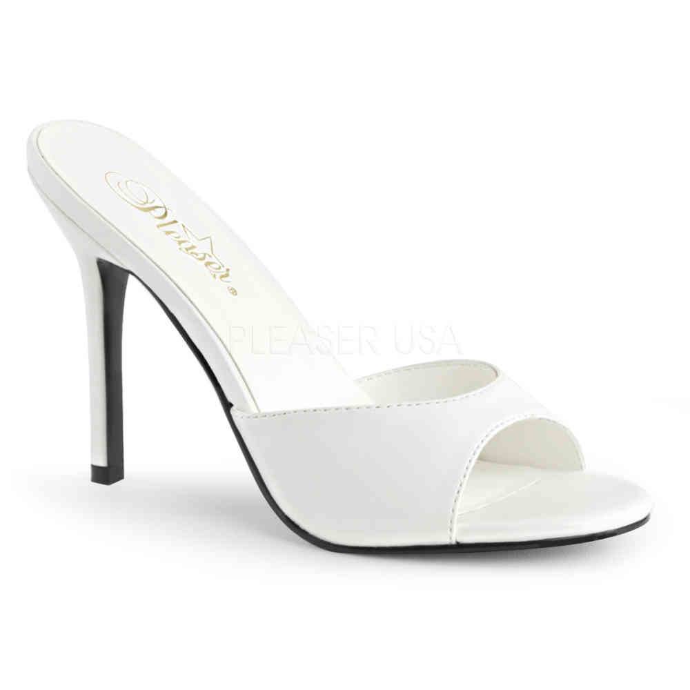 Pleaser - CLASSIQUE01 Mules with heel - White Product image